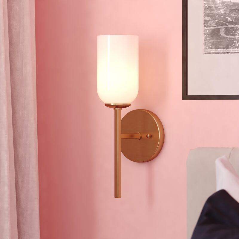 Vaxcel Shelby 5.25-in. 1 Light Wall Light Natural Brass