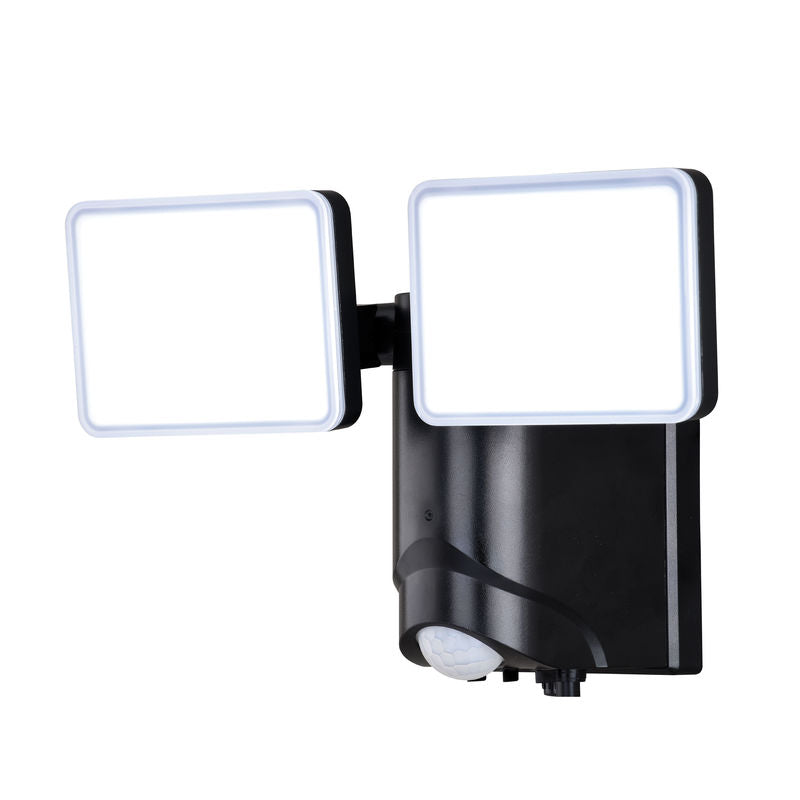 Vaxcel Sodo 2 Light LED Outdoor Plug-in Motion Sensor Wall Light Black
