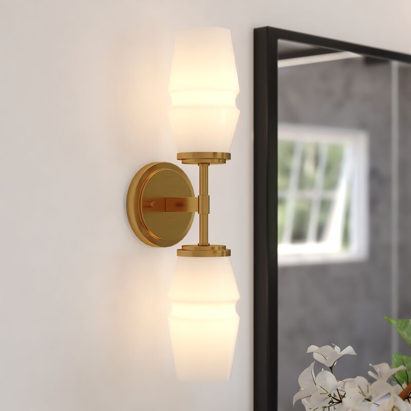 Vaxcel Warren 18.5-in. 2 Light Wall Light Brushed Brass