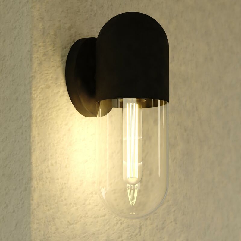 Vaxcel West Loop 12.5-in.H Outdoor Wall Light Matte Black