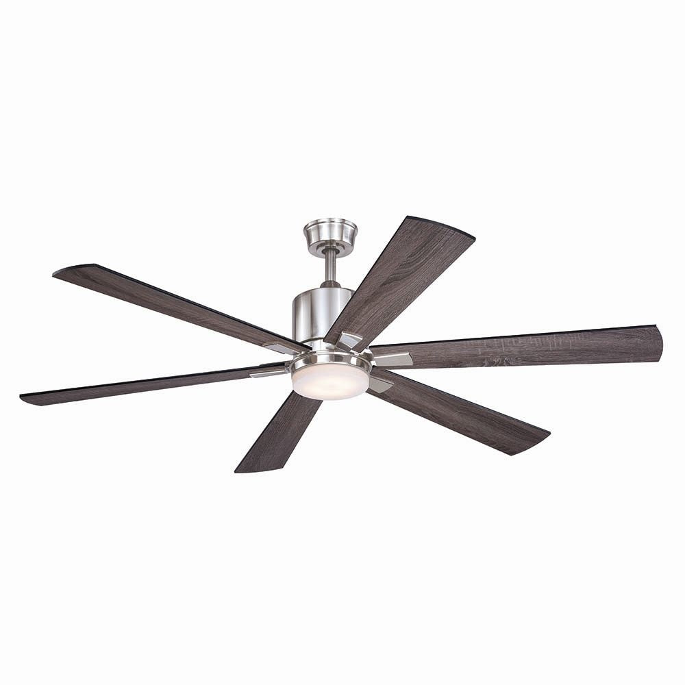Vaxcel Wheelock 60" Satin Nickel"door Ceiling Fan with Light Kit and Remote
