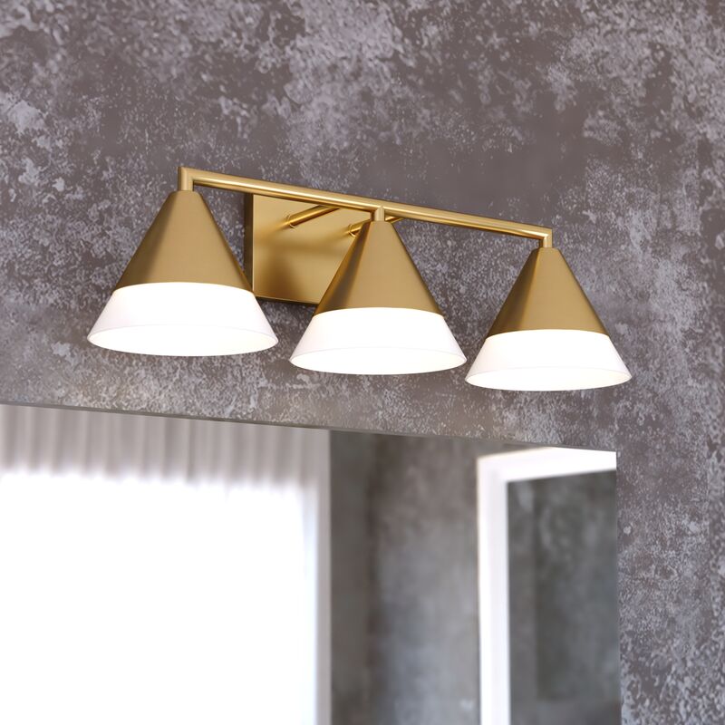 Vaxcel Winthrop 25.25-in. 3 Light Vanity Harvest Gold