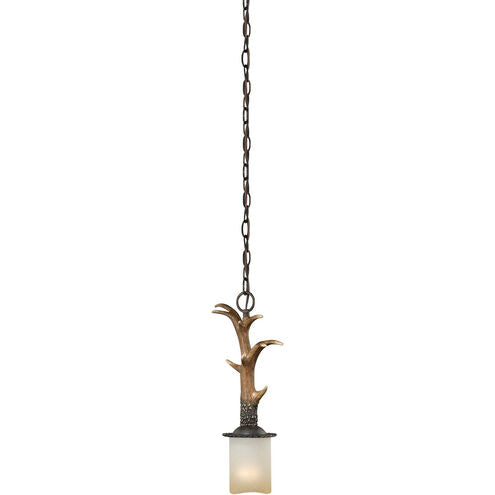 Vaxcel Yoho Bronze Rustic Antler Mini Pendant Ceiling Light