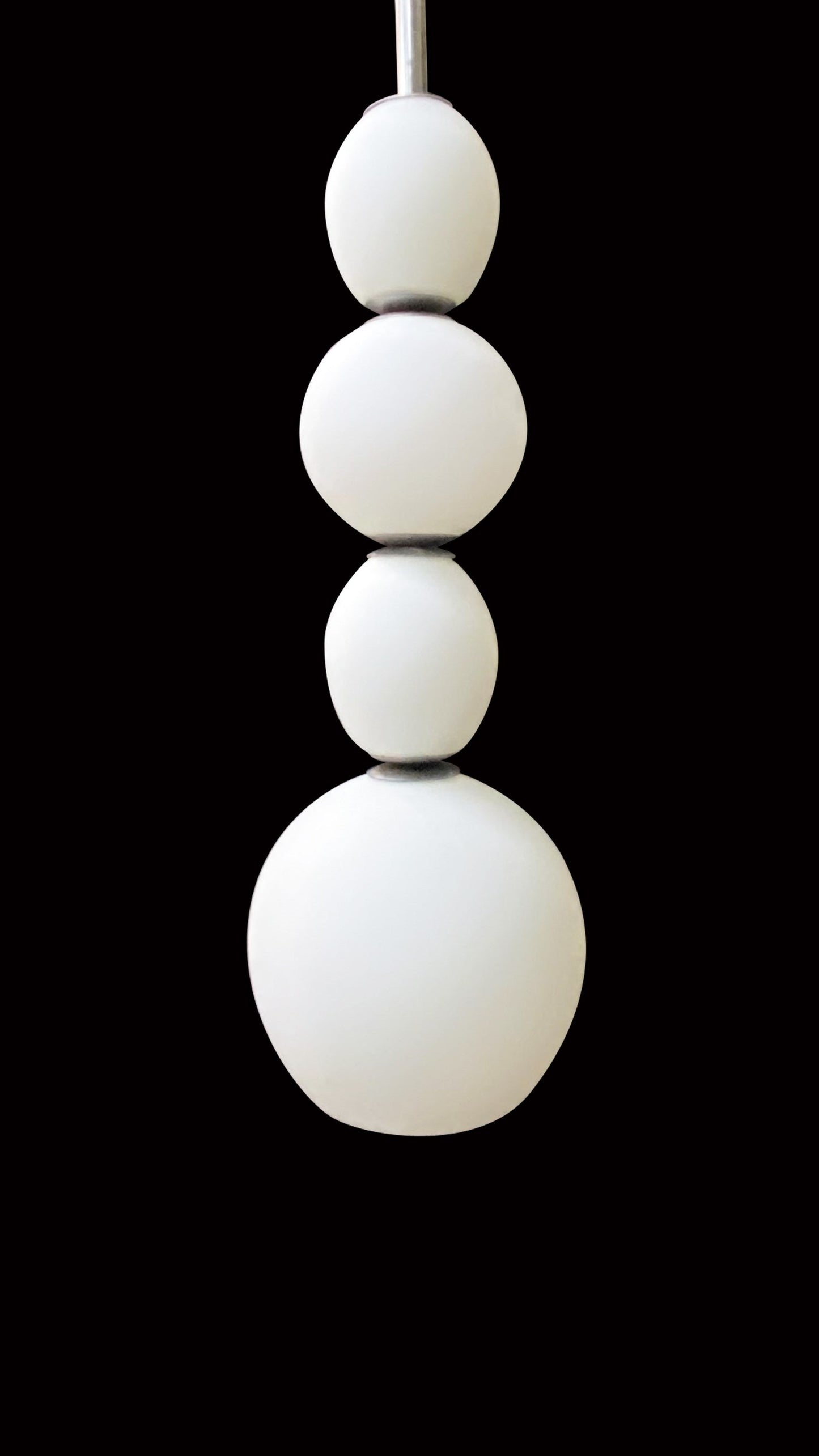 Vetreria Artistica Rosa Blanc 39" White Pastel Sandblasted Glass Pendant Lighting