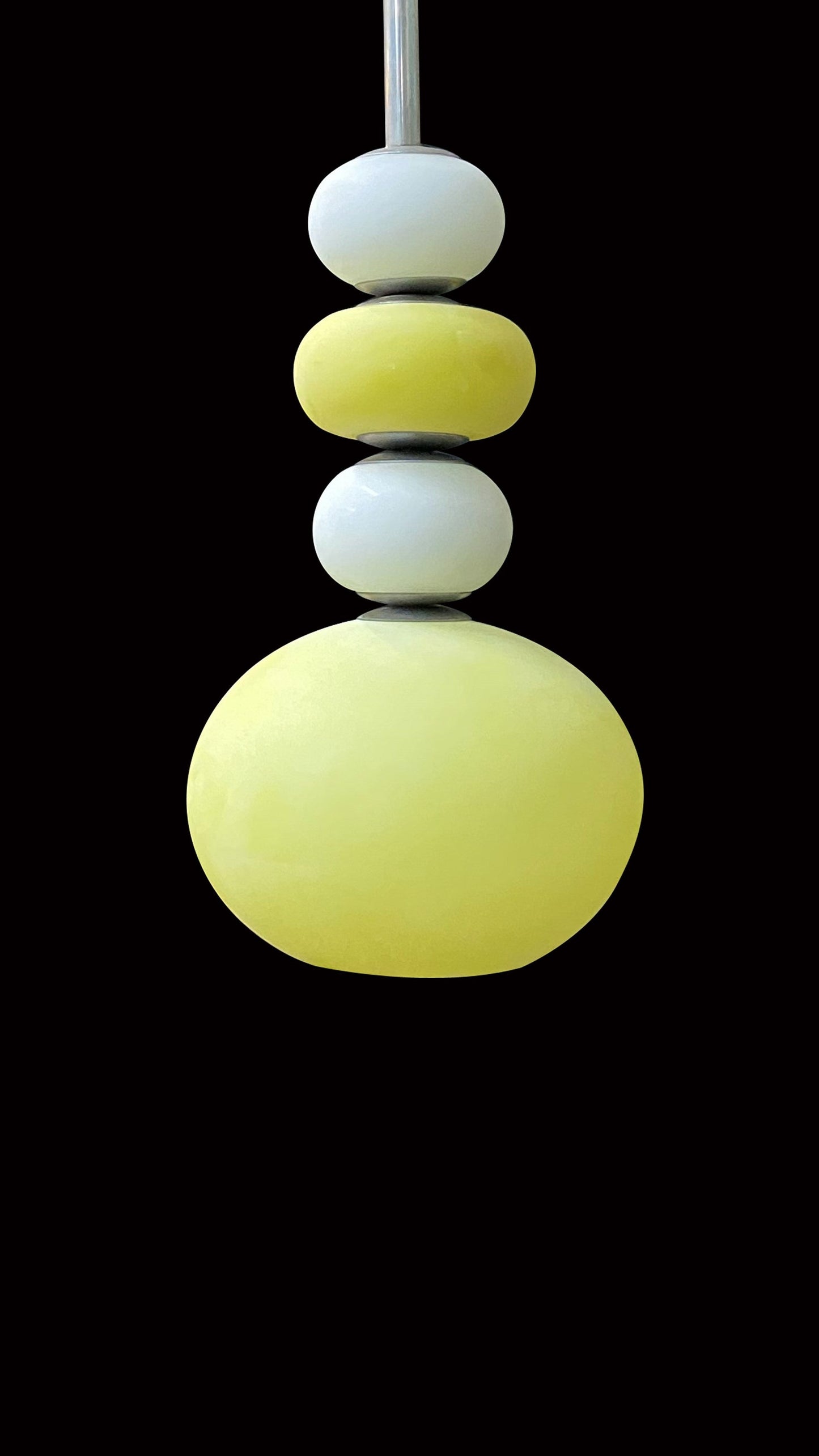Vetreria Artistica Rosa Lumen 39" Two-Toned Yellow and White Pastel Sandblasted Glass Pendant Lighting