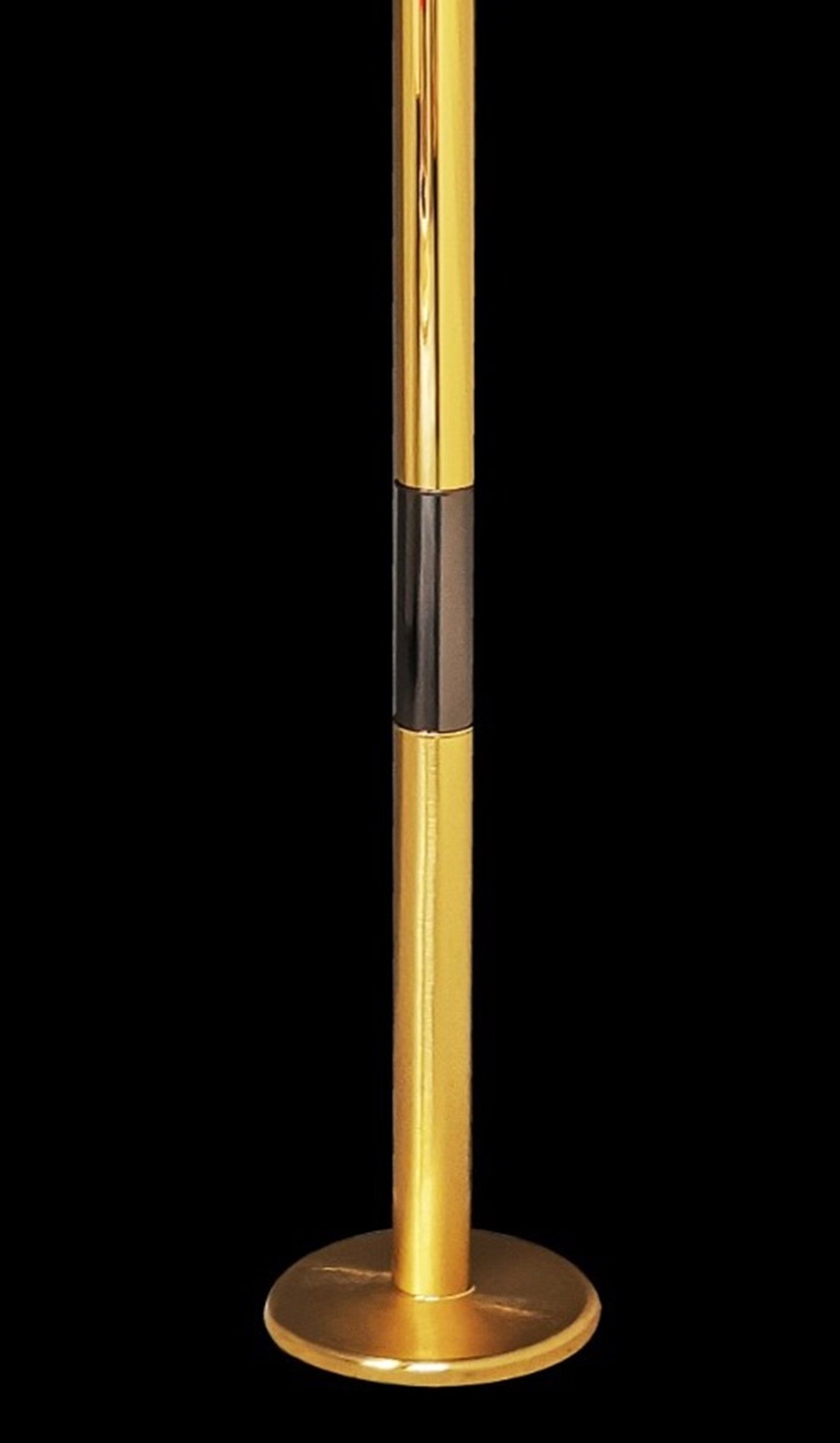 Vetreria Artistica Rosa Lumina 71" Black Chrome and Gold Frame With Satin Gold Tapered Drum Glass Shade Floor Lamp