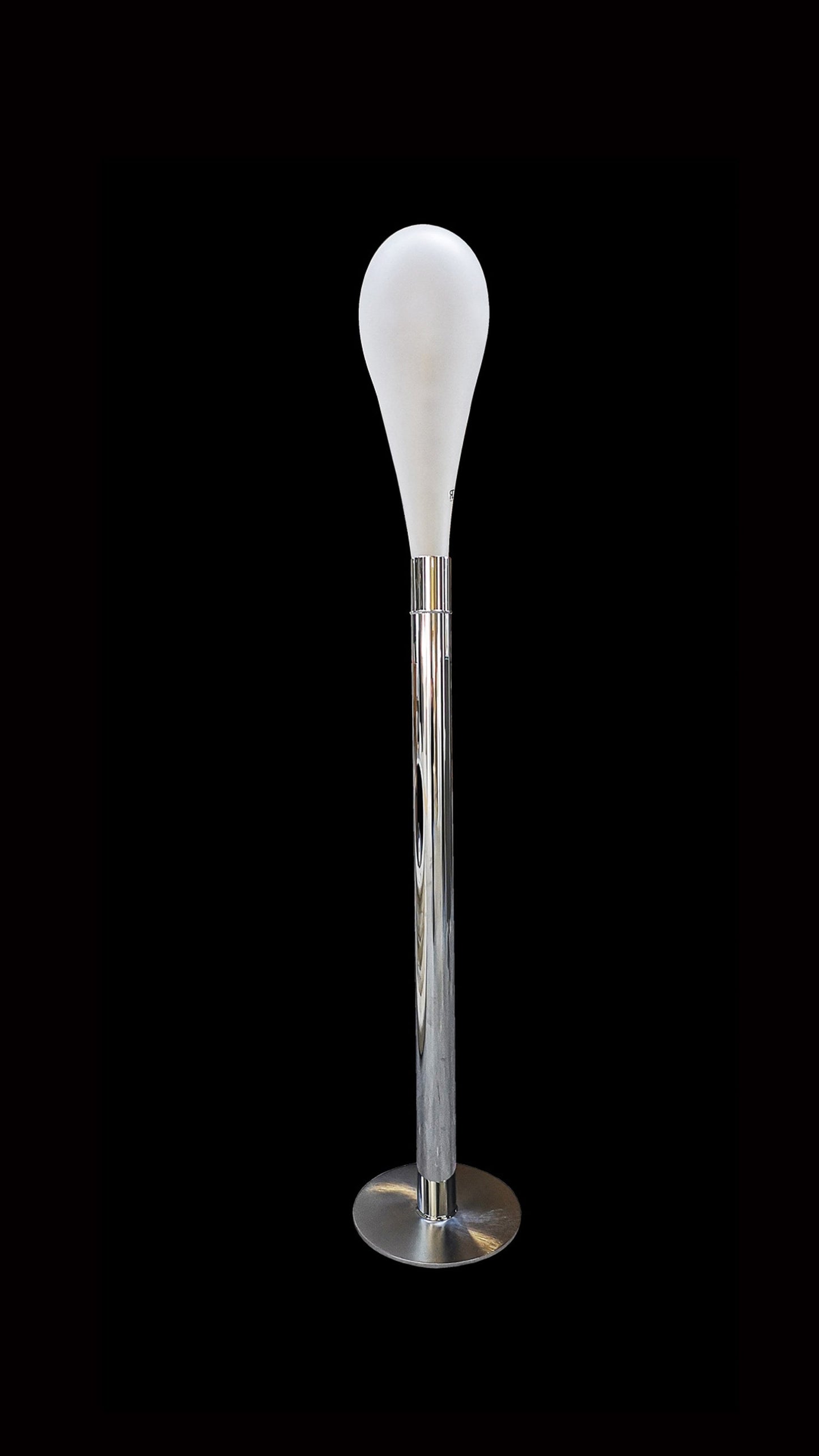 Vetreria Artistica Rosa Petalo 67" Polished Chrome Frame With Sandblasted Petal Shaped Glass Shade Floor Lamp