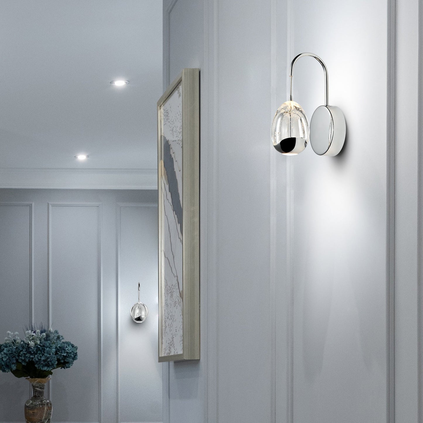 Vonn Lighting Venezia 5" Polished Chrome Integrated LED Round Wall Sconce With Clear Glass Shade