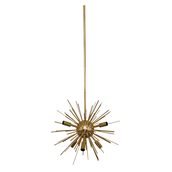 Whitfield Lighting Jennifer 16" x 16" Natural Gold Finish 6-Light Chandelier