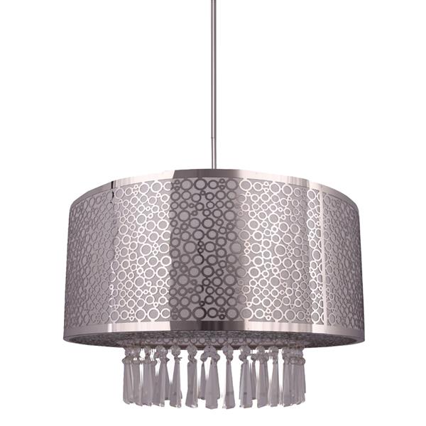 Whitfield Lighting Willem 16" x 12" Chrome Finish With Crystal Accent 3-Light Chandelier