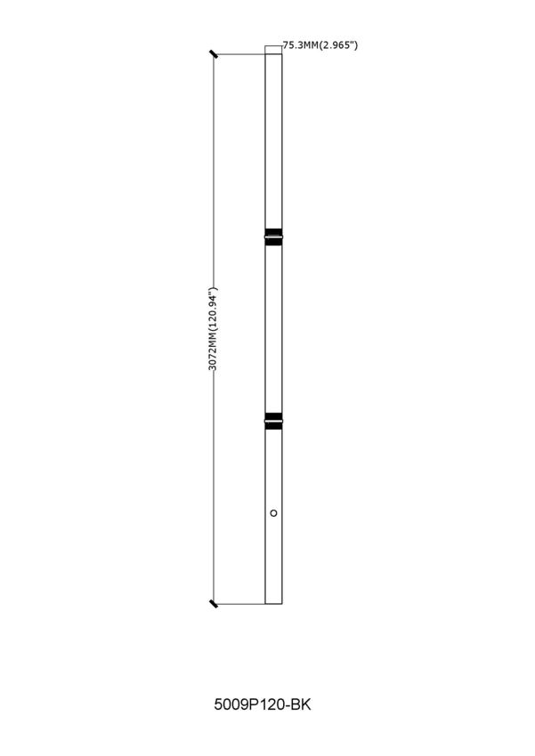 Z-Lite 3" W x 121" H Black Aluminum Outdoor Post and Hardware
