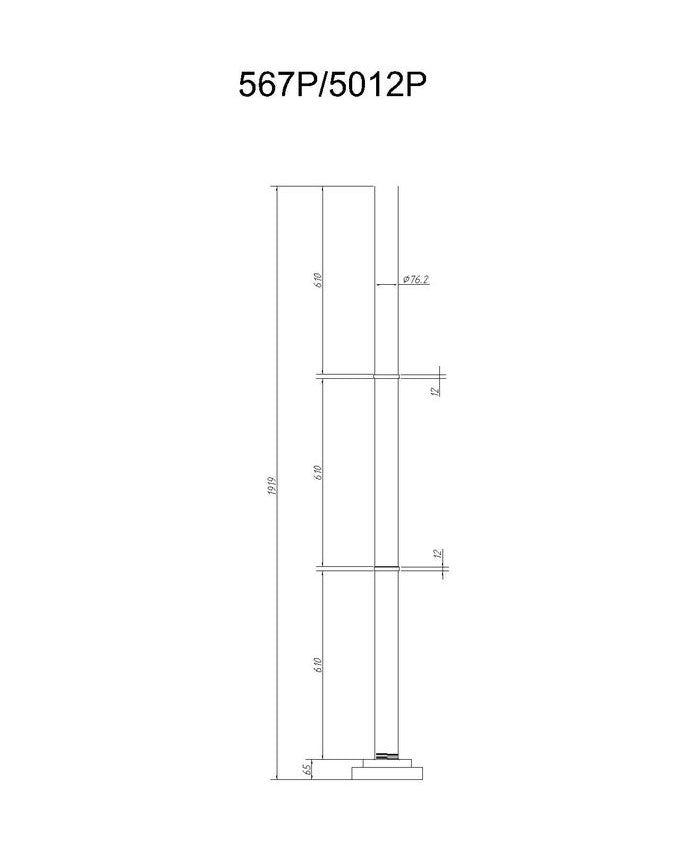 Z-Lite 5012P-BK 9" W x 76" H Black Aluminum Outdoor Post and Hardware