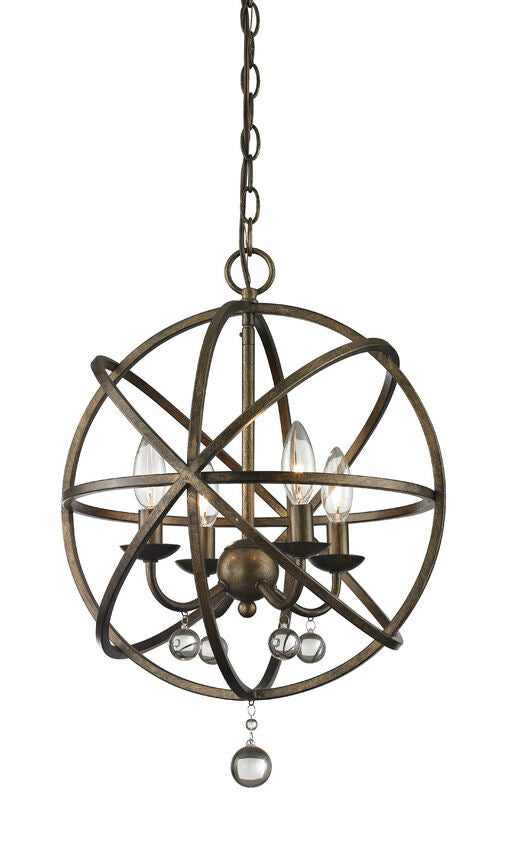 Z-Lite Acadia 16" 4-Light Golden Bronze Steel Pendant Light
