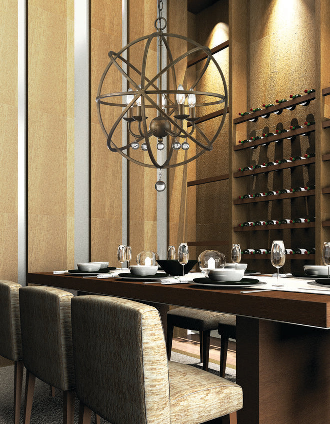 Z-Lite Acadia 20" 5-Light Golden Bronze Steel Pendant Light