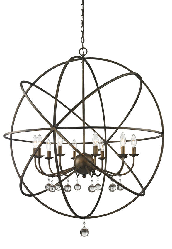 Z-Lite Acadia 36" 10-Light Golden Bronze Steel Pendant Light
