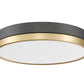 Z-Lite Algar 16" 1-Light LED Matte Black and Modern Gold Steel With Frosted Acrylic Shade Flush Mount Light