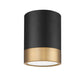 Z-Lite Algar 6" 1-Light LED Matte Black and Modern Gold Steel With Frosted Acrylic Shade Flush Mount Light