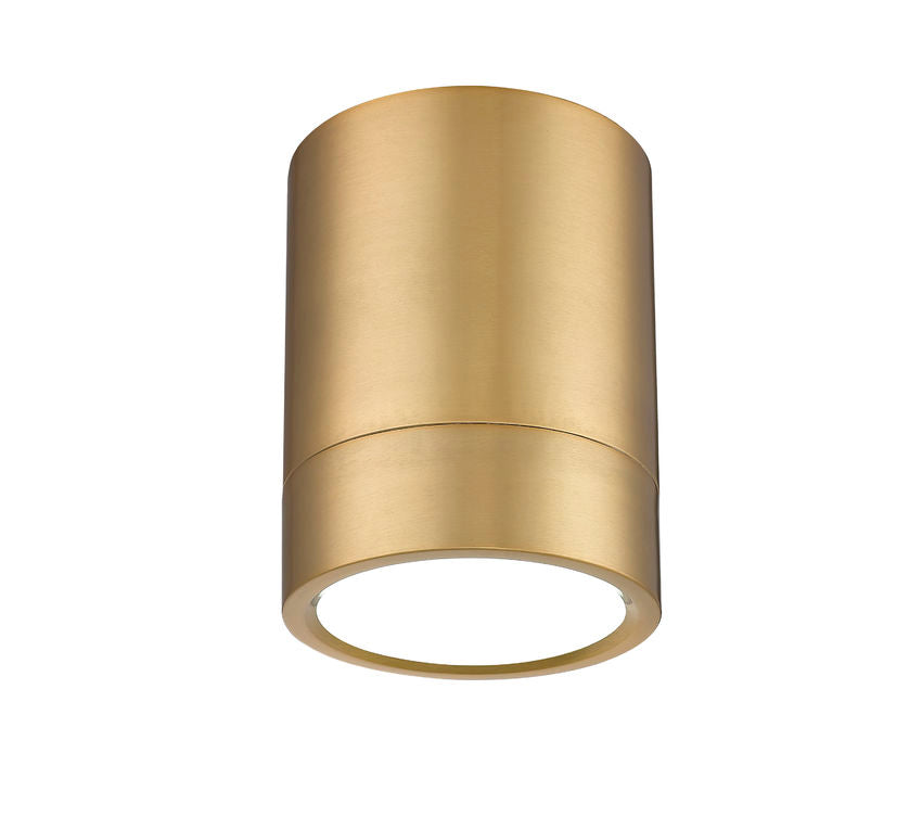 Z-Lite Algar 6" 1-Light LED Modern Gold Steel With Frosted Acrylic Shade Flush Mount Light