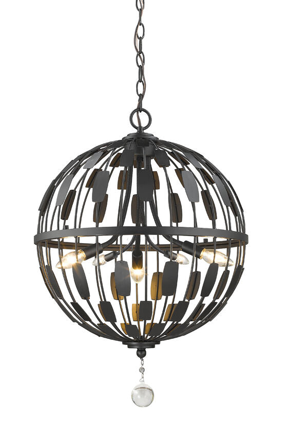 Z-Lite Almet 18" 5-Light Bronze Steel Pendant Light