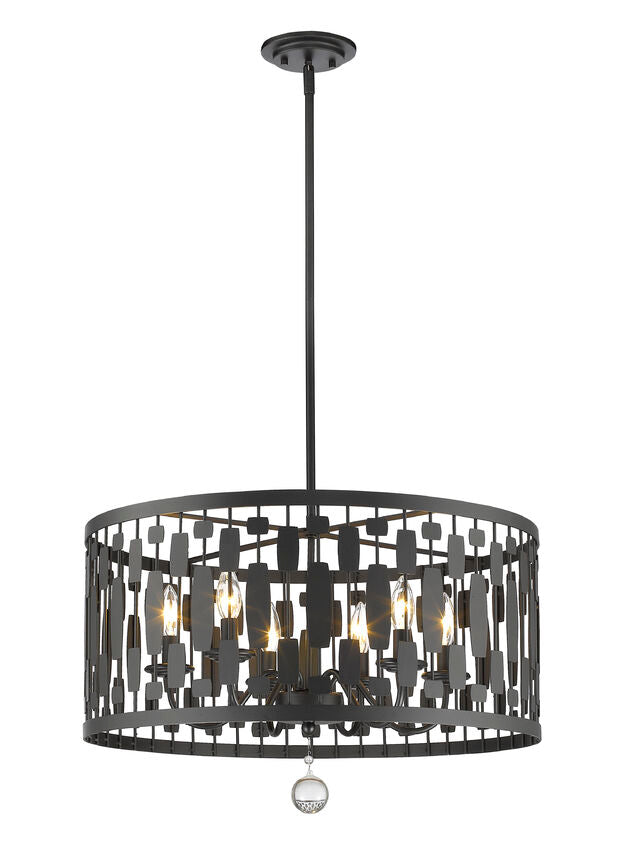 Z-Lite Almet 24" 6-Light Bronze Steel Pendant Light