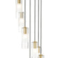 Z-Lite Alton 18" 7-Light Modern Gold Steel and Clear Frosted Glass Shade Chandelier