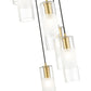 Z-Lite Alton 18" 7-Light Modern Gold Steel and Clear Frosted Glass Shade Chandelier