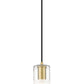 Z-Lite Alton 5" 1-Light Modern Gold Steel and Clear Frosted Glass Shade Pendant Light