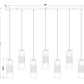 Z-Lite Alton 5" 7-Light Matte Black Steel and Clear Frosted Glass Shade Linear Chandelier