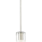 Z-Lite Alton 824P-ROD 5" 1-Light Brushed Nickel Steel and Clear Frosted Glass Shade Pendant Light