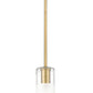 Z-Lite Alton 824P-ROD 5" 1-Light Modern Gold Steel and Clear Frosted Glass Shade Pendant Light