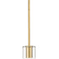 Z-Lite Alton 824P-ROD 5" 1-Light Modern Gold Steel and Clear Frosted Glass Shade Pendant Light