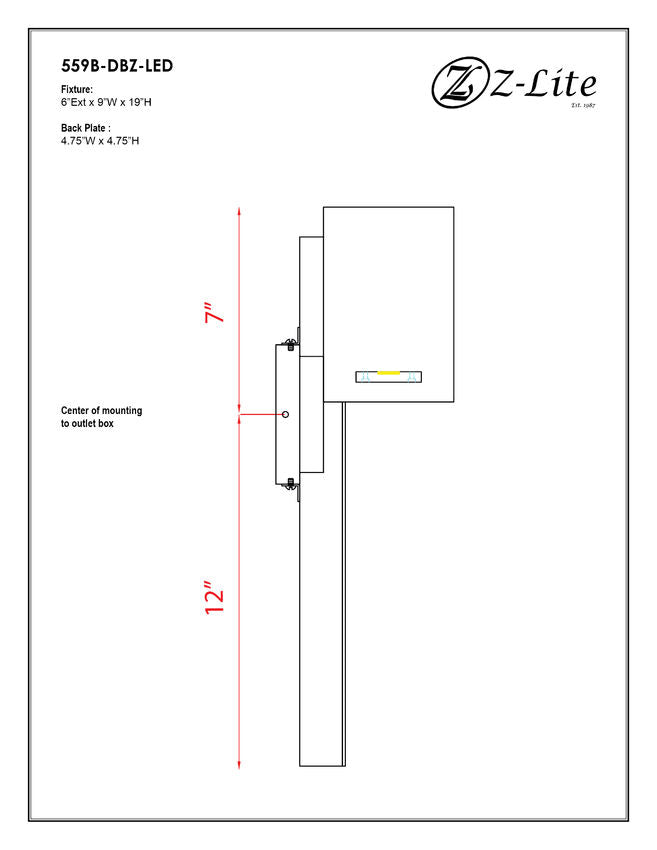 Z-Lite Amador 9" 1-Light LED Deep Bronze Aluminum Outdoor Wall Sconce