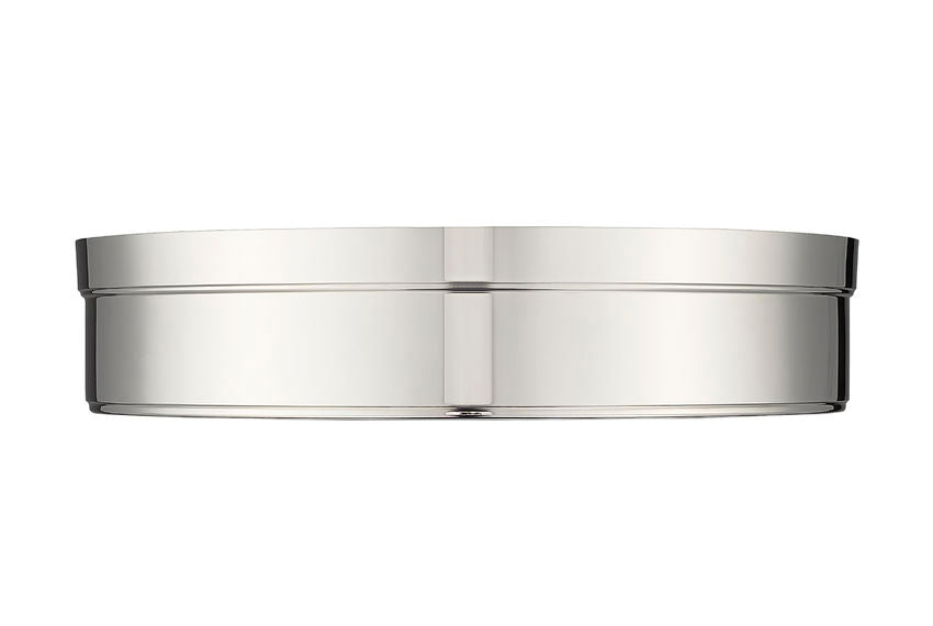 Z-Lite Anders 15" 1-Light LED Polished Nickel Steel and Marbling Parian Shade Flush Mount Light