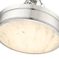 Z-Lite Anders 15" 1-Light LED Polished Nickel Steel and Marbling Parian Shade Semi Flush Mount