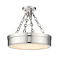 Z-Lite Anders 15" 1-Light LED Polished Nickel Steel and Marbling Parian Shade Semi Flush Mount