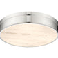 Z-Lite Anders 22" 3-Light LED Polished Nickel Steel and Marbling Parian Shade Flush Mount Light