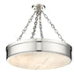 Z-Lite Anders 22" 3-Light LED Polished Nickel Steel and Marbling Parian Shade Semi Flush Mount