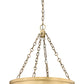 Z-Lite Anders 22" 3-Light LED Rubbed Brass Steel and Marbling Parian Shade Chandelier