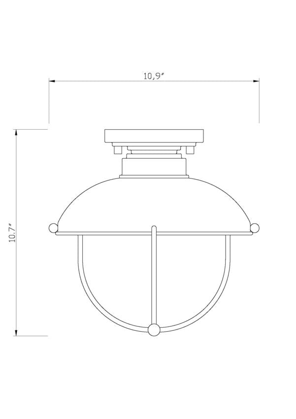 Z-Lite Ansel 11" 1-Light Black Aluminum Outdoor Flush Mount