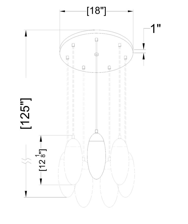 Z-Lite Arden 18" 7-Light Brushed Nickel Steel Clear Glass Shade Chandelier