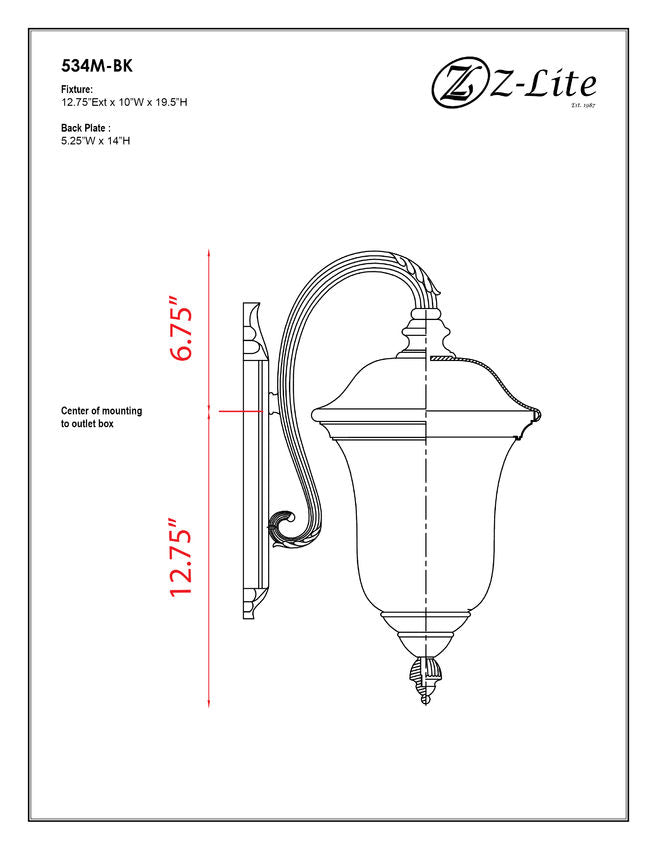 Z-Lite Armstrong 10" 2-Light Black Outdoor Wall Sconce With Clear Water Glass Shade