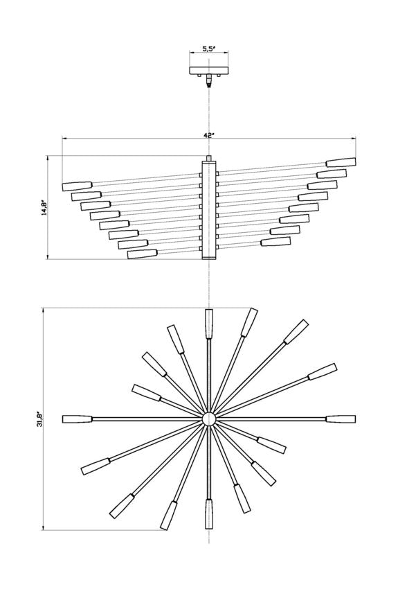 Z-Lite Ascension 32" 16-Light Chrome Chandelier