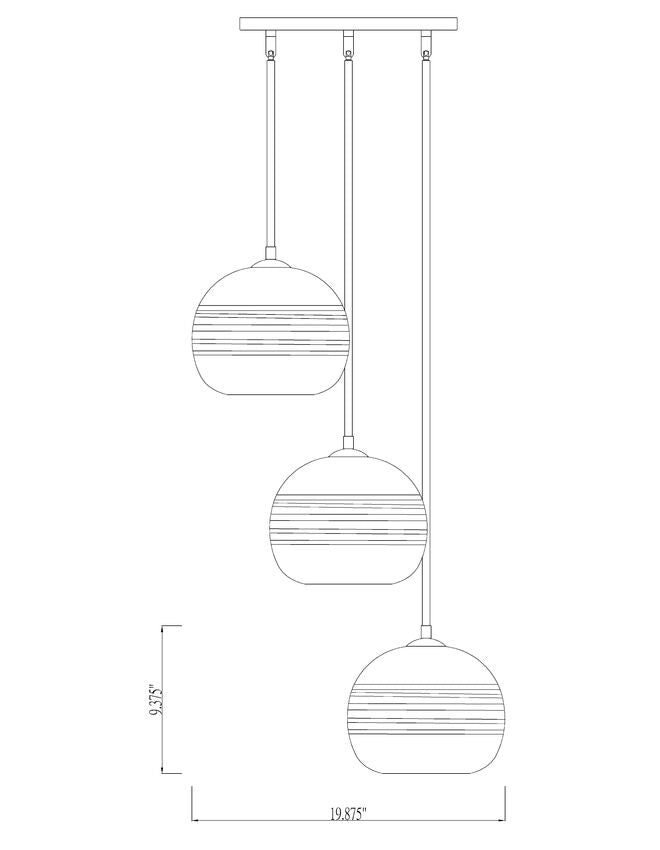 Z-Lite Ayra 18" 3-Light Olde Brass Pendant Light With Clear Glass Shade