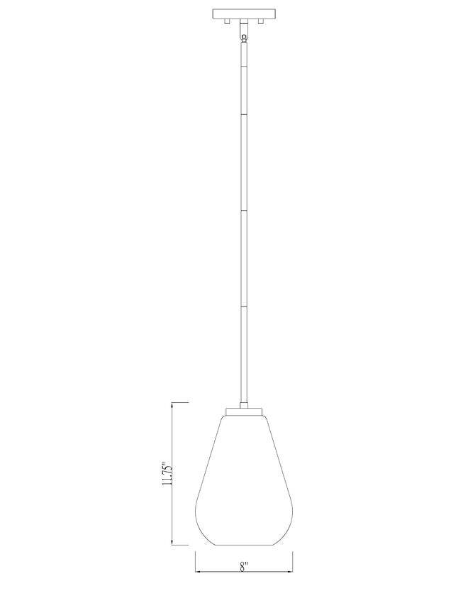 Z-Lite Ayra 8" 1-Light Olde Brass Pendant Light With Clear Glass Shade