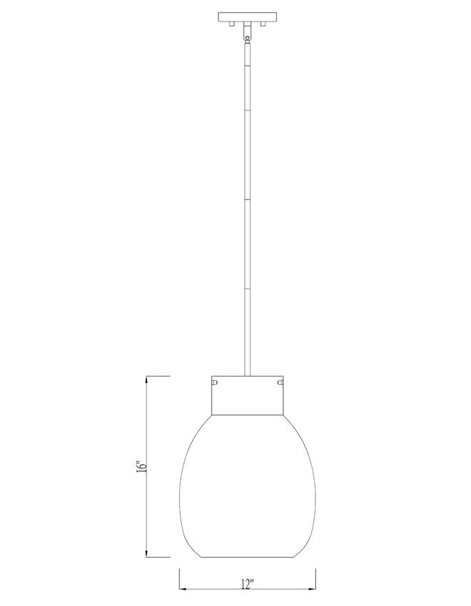 Z-Lite Bella 12" 1-Light Matte Black and Olde Brass Mini Pendant Light With Clear Glass Shade
