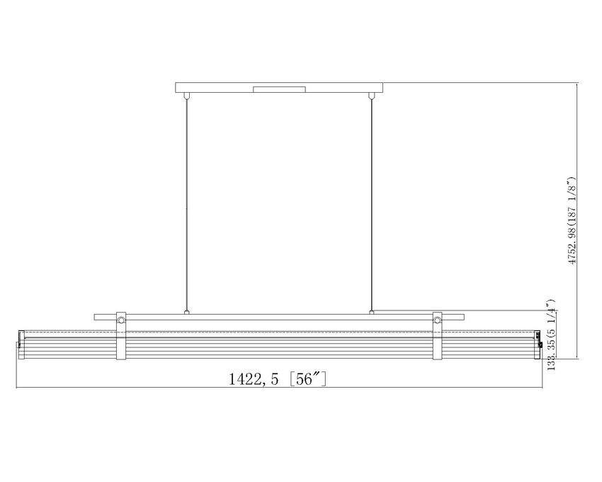 Z-Lite Benoit 56" 1-Light LED-Integrated Brushed Nickel Steel Frame Clear Glass Shade Linear Chandelier