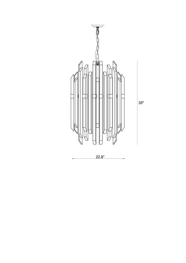 Z-Lite Bova 23" 12-Light Polished Nickel Pendant Light With Clear Crystal Shade