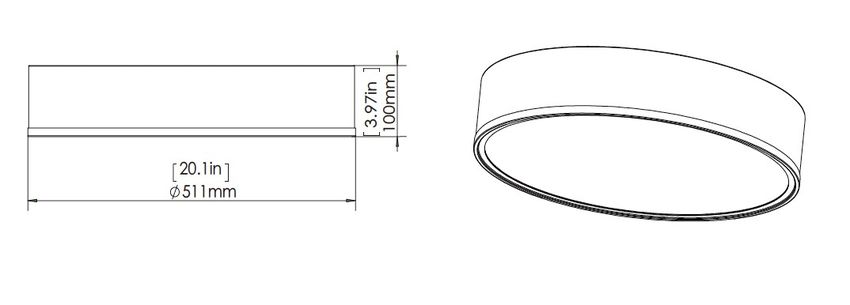 Z-Lite Bradley 20" 1-Light LED-Integrated Matte Black and Modern Gold Frosted Plastic Shade Flush Mount Lighting