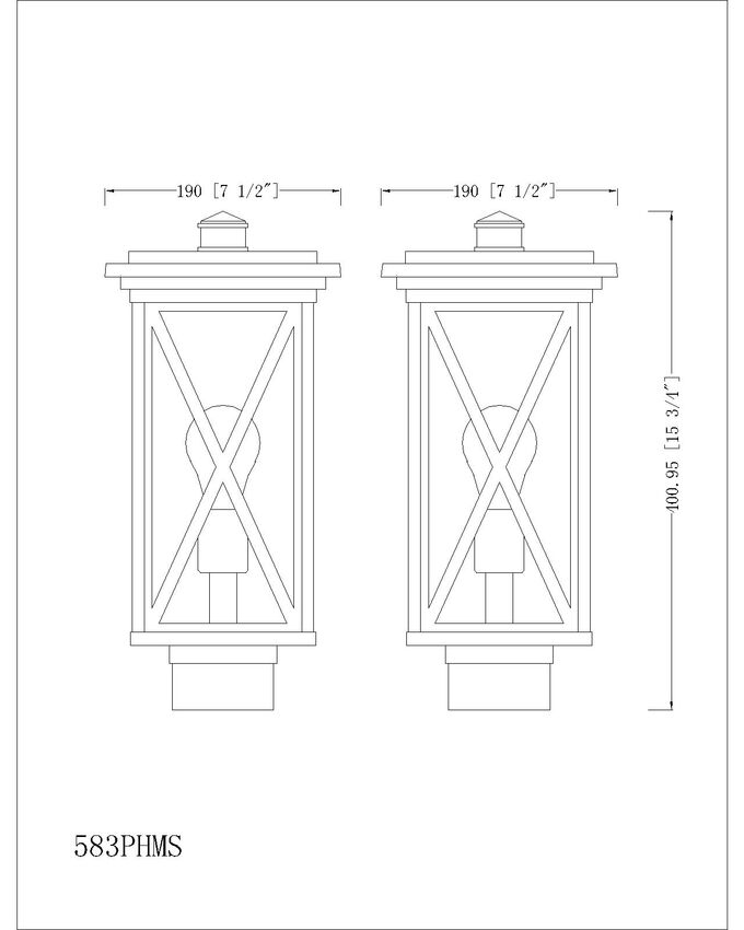 Z-Lite Brookside 8" W x 16" H 1-Light Black Outdoor Post Mount Fixture With Clear Seedy Glass Shade