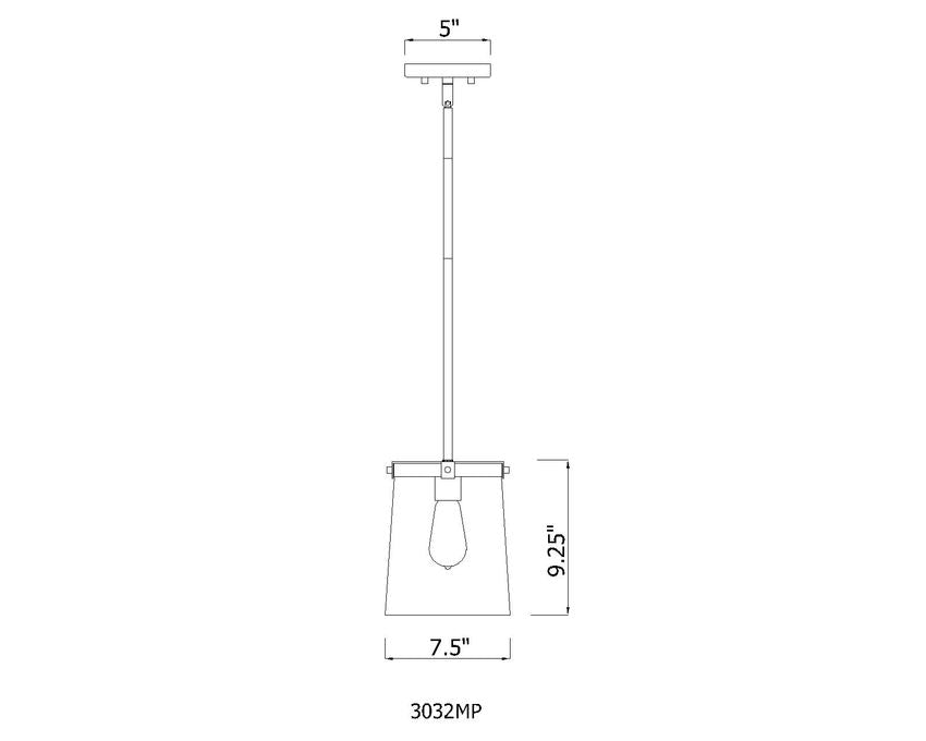 Z-Lite Callista 8" 1-Light Matte Black Mini Pendant Light With Clear Glass Shade